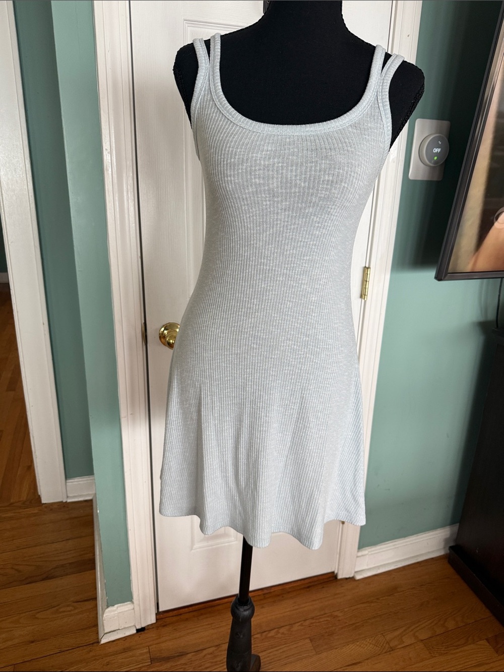 Forever 21 Light Blue Ribbed Tank Mini Dress